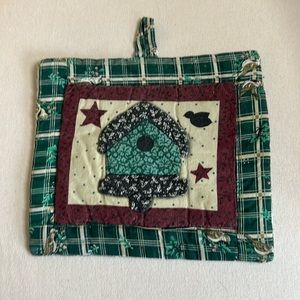 Vintage Handmade Insulated Country Style Double Sided Potholder Or Trivet